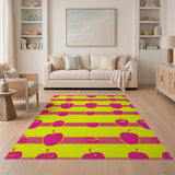 Pink Apple Watermelon Fruit Pattern Area Rug