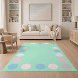 Mint Green Pastel Polka Dot Area Rug