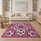 Vibrant Pink Traditional Persian Area Rug