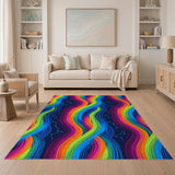 Rainbow Waves Constellation Area Rug