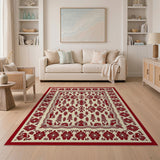 Red Traditional Persian Red Persian Floral Area Rug