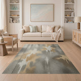 Abstract Grey Beige Splatter Area Rug