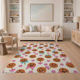 Cute Cartoon Lollipop Candy Pattern Area Rug