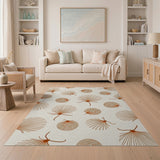 Orange Sea Fan Coastal Area Rug