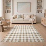 Brown Plaid Checkered Area Rug