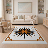 Bold Orange Starburst Southwestern Rug
