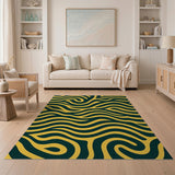 Yellow Abstract Area Vibrant Yellow Wavy Abstract Area Rug