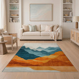 Geometric Layered Mountain Area Rug