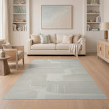 Abstract Grey Geometric Area Rug