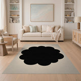 Black Floral Silhouette Area Rug