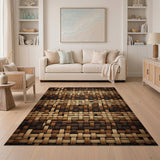 Tribal Woven Brown Tan Area Rug