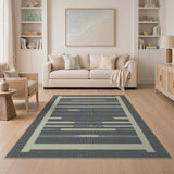 Geometric Modern Grey Grey Geometric Grid Area Rug