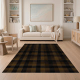 Brown Buffalo Check Washable Area Rug