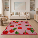 Playful Cherry Pink Area Rug