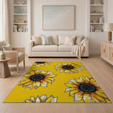 Sunny Sunflower Sketch Area Rug