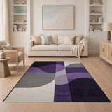 Abstract Purple Geometric Abstract Area Rug