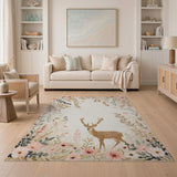Vintage Floral Fawn Pink Area Rug