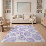Purple Abstract Organic Shapes Area Rug