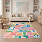 Geometric Modern Multi-color and Patterns Vibrant Geometric Patchwork Area Rug