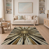Ornate Gold Sunburst Area Rug