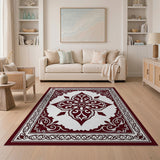 Red Traditional Persian Ornate Red Persian Floral Area Rug