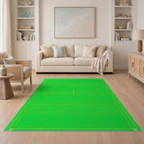 Geometric Modern Vibrant Green Geometric Grid Area Rug