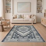 Grey Southwestern Diamond Geometric Rug