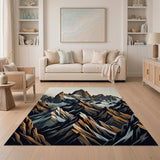Fitz Roy Peaks Geometric Mountain Area Rug
