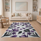 Purple Floral Cascade Area Rug