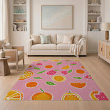 Pink Pixel Fruit Medley Area Rug
