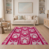 Pink Floral Art Nouveau Area Rug