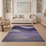 Purple Abstract Area Purple Wave Abstract Area Rug