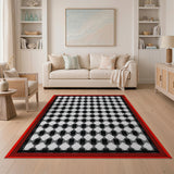 Bold Black White Diamond Geometric Area Rug