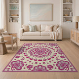 Pink Pink Mandala Floral Persian Area Rug