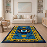 Evil Eye Blue Teal Heritage Rug