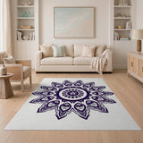 Geometric Modern Purple Purple Mandala Geometric Area Rug