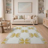 Yellow Starburst Geometric Area Rug