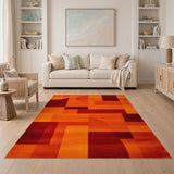 Geometric Modern Orange Geometric Modern Area Rug