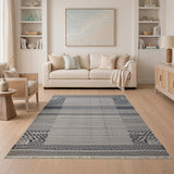 Heritage Tribal Geometric Grey Heritage Tribal Geometric Area Rug