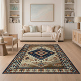 Southwestern Brown and Tan Southwestern Geometric Diamond Area Rug