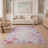 Blush Pink Floral Vintage Pink Area Rug