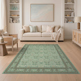 Seafoam Green Persian Floral Area Rug