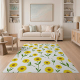 Yellow Sunflower Meadow Area Rug