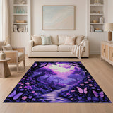 Purple Enchanted Forest Butterfly Path Rug