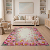 Delicate Pink Blossom Floral Area Rug