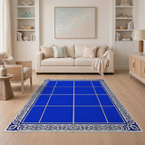 Deep Blue Ornate Border Area Rug