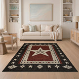 Bold Red Star Southwestern Area Rug