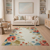 Peony Blush Peony Floral Vintage Area Rug