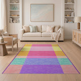 Vibrant Patchwork Multi-Color Area Rug