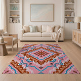 Ornate Pink Persian Motif Area Rug